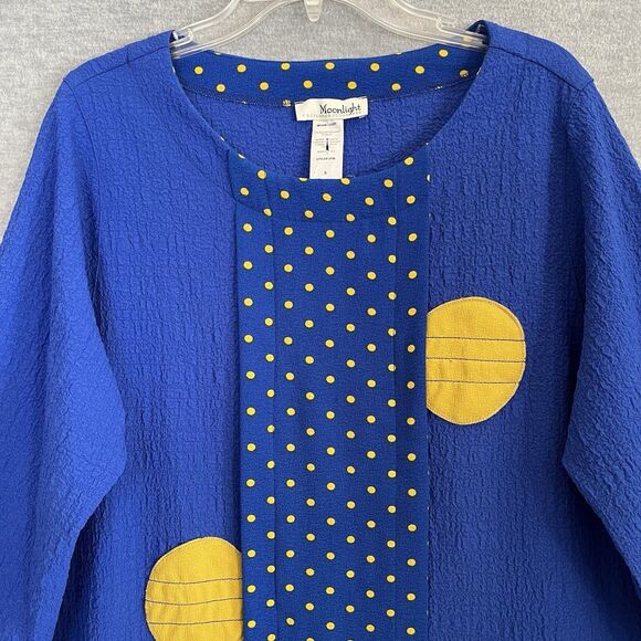 Moonlight Y&S Lagenlook Top Size S Funky Artsy Asymmetrical Oversized Boxy Tunic - Picture 4 of 10